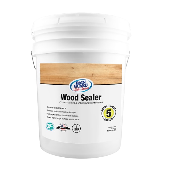 Rainguard Brands 5 Gal. Wood Sealer , Natural Finish, Clear SP8005 Zoro